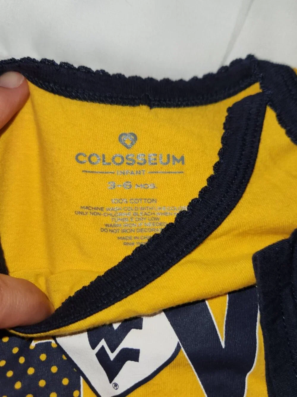 Baby Clothes: 3-6M: 3 x Bodysuits West Virginia University WVU